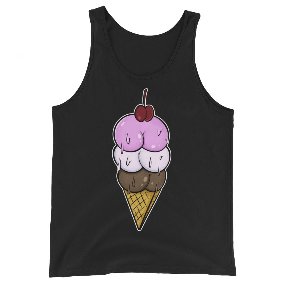 3 "Scoops" Unisex Tank Top