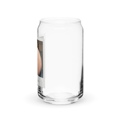 A Glass of Peach Can-shaped glass