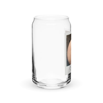 A Glass of Peach Can-shaped glass